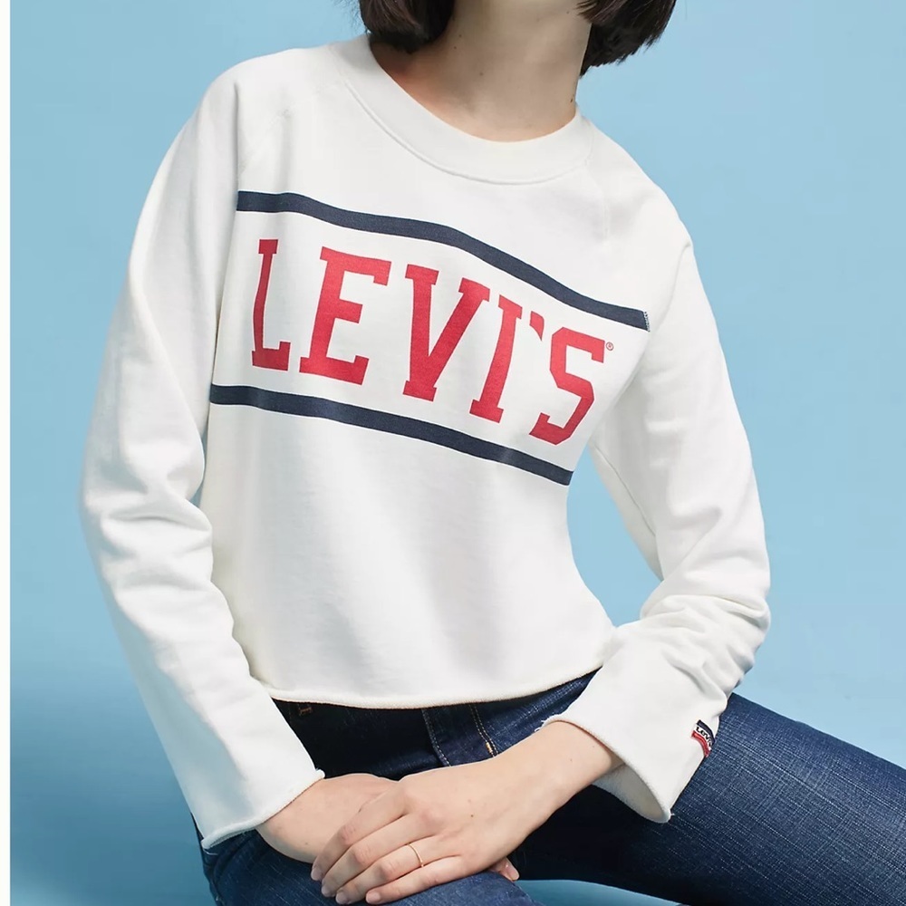 Levi's Fleece Varsity Sweatshirt ivory XL